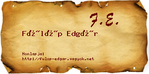 Fülöp Edgár névjegykártya