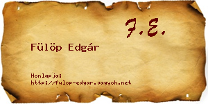 Fülöp Edgár névjegykártya
